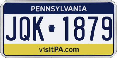 PA license plate JQK1879
