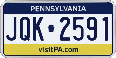 PA license plate JQK2591