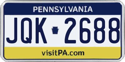 PA license plate JQK2688