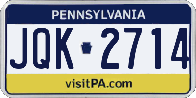 PA license plate JQK2714