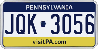 PA license plate JQK3056