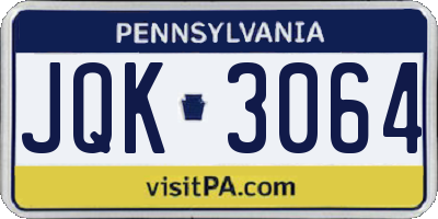 PA license plate JQK3064