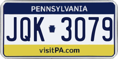 PA license plate JQK3079