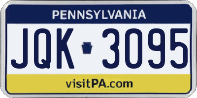 PA license plate JQK3095
