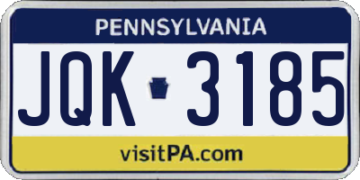 PA license plate JQK3185