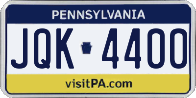 PA license plate JQK4400