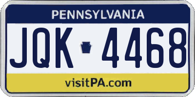 PA license plate JQK4468