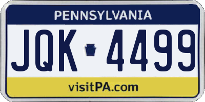 PA license plate JQK4499