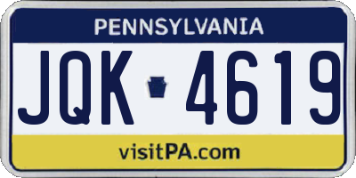 PA license plate JQK4619