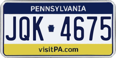 PA license plate JQK4675