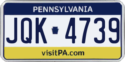 PA license plate JQK4739