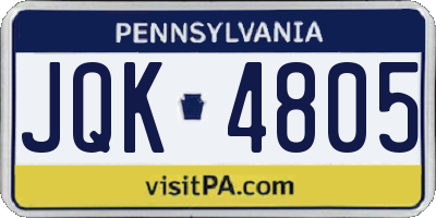 PA license plate JQK4805