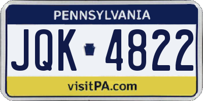PA license plate JQK4822