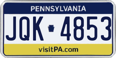 PA license plate JQK4853