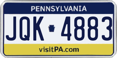 PA license plate JQK4883