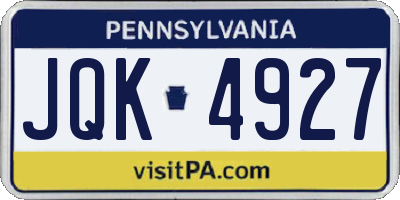 PA license plate JQK4927