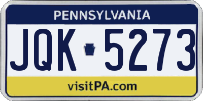 PA license plate JQK5273