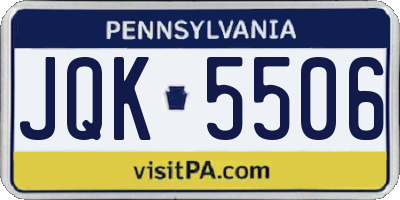 PA license plate JQK5506