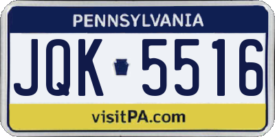 PA license plate JQK5516