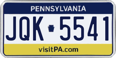PA license plate JQK5541