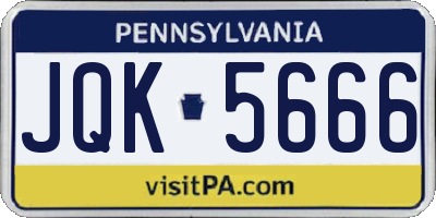 PA license plate JQK5666