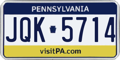 PA license plate JQK5714