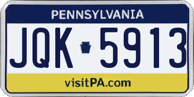 PA license plate JQK5913