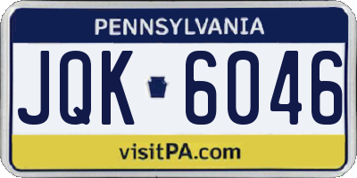 PA license plate JQK6046