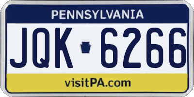 PA license plate JQK6266