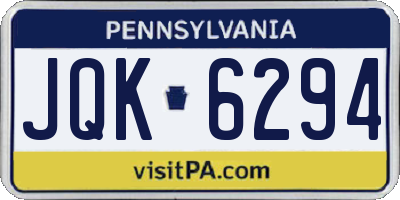PA license plate JQK6294