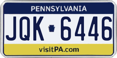 PA license plate JQK6446