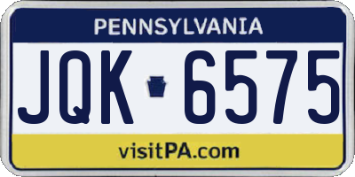 PA license plate JQK6575