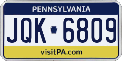 PA license plate JQK6809