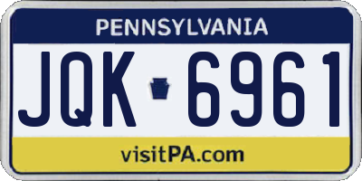 PA license plate JQK6961