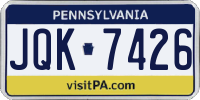 PA license plate JQK7426