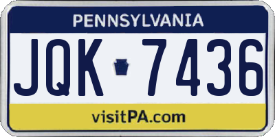 PA license plate JQK7436