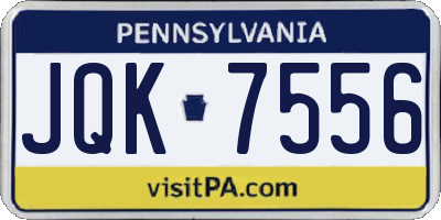 PA license plate JQK7556