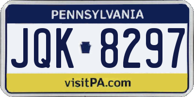 PA license plate JQK8297
