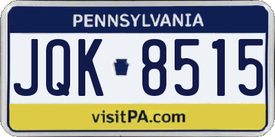 PA license plate JQK8515
