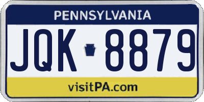 PA license plate JQK8879