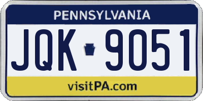 PA license plate JQK9051