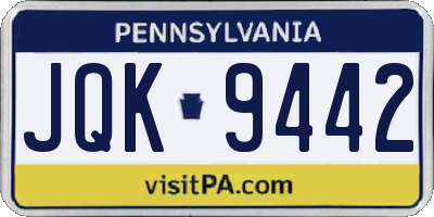 PA license plate JQK9442