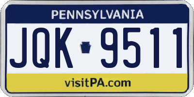PA license plate JQK9511