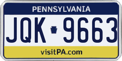 PA license plate JQK9663