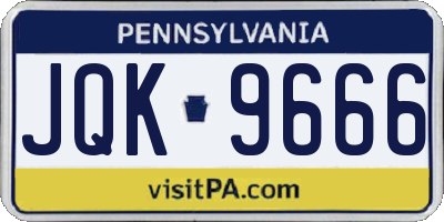 PA license plate JQK9666