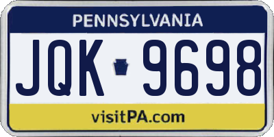 PA license plate JQK9698