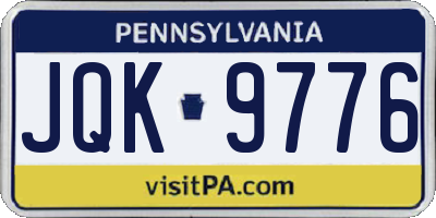 PA license plate JQK9776