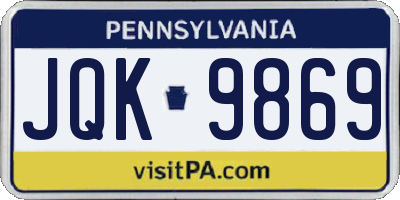 PA license plate JQK9869