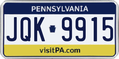 PA license plate JQK9915
