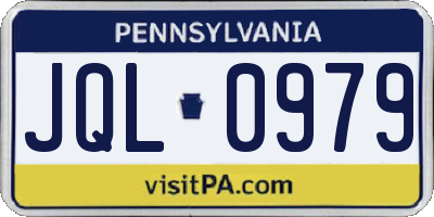 PA license plate JQL0979